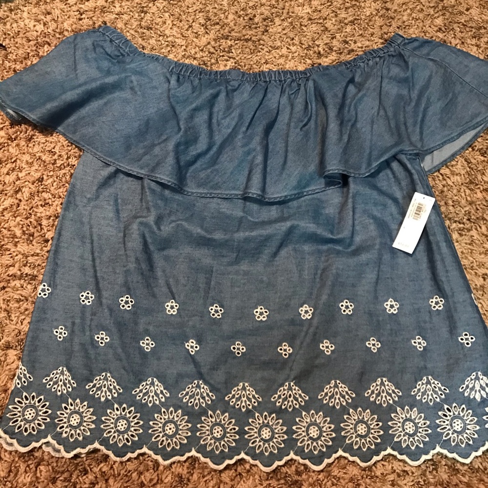 Off the shoulder Jean top